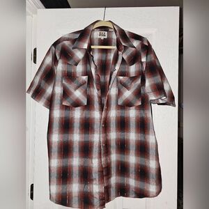 Vintage Ely Cattleman Red and Black Plaid Shirt